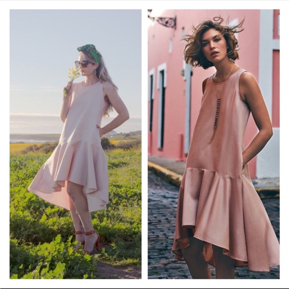 Maeve Dresses & Skirts - NWT Maeve Anthropologie Camilla Dress Blush Pink Sleeveless High Low Midi Size M